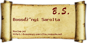 Bossányi Sarolta névjegykártya