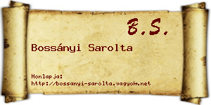 Bossányi Sarolta névjegykártya