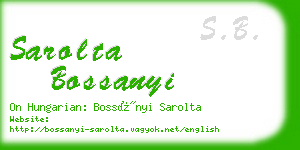 sarolta bossanyi business card